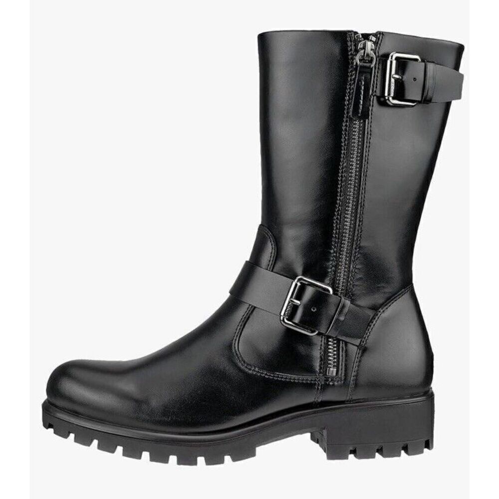 NEW! ECCO Women's Modtray Moto Black Calf Boot Size EU 39 US Women’s 8-8.5 $250